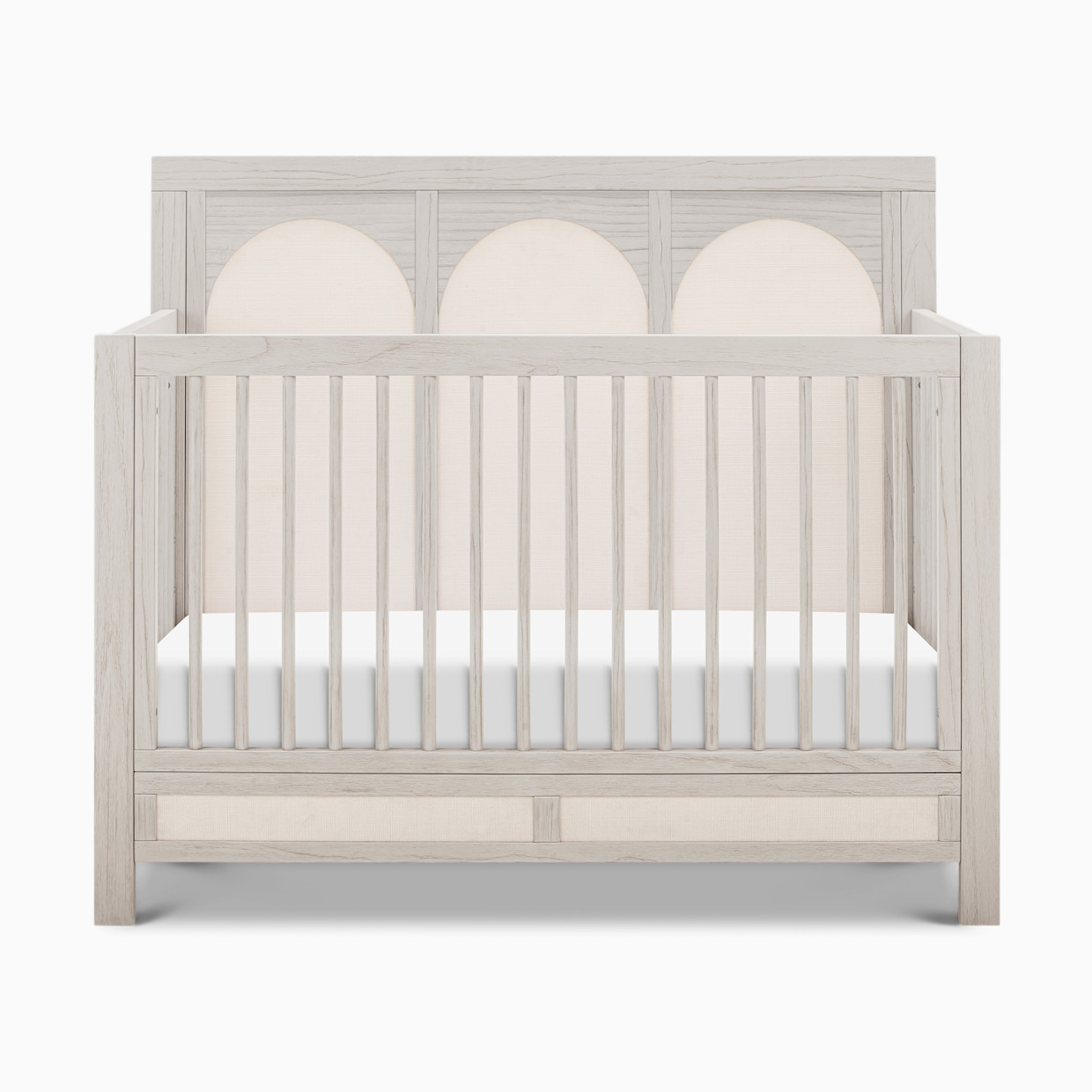 Namesake Eloise 4-in-1 Convertible Crib - White Driftwood And Performance Pearl Eco-Weave.