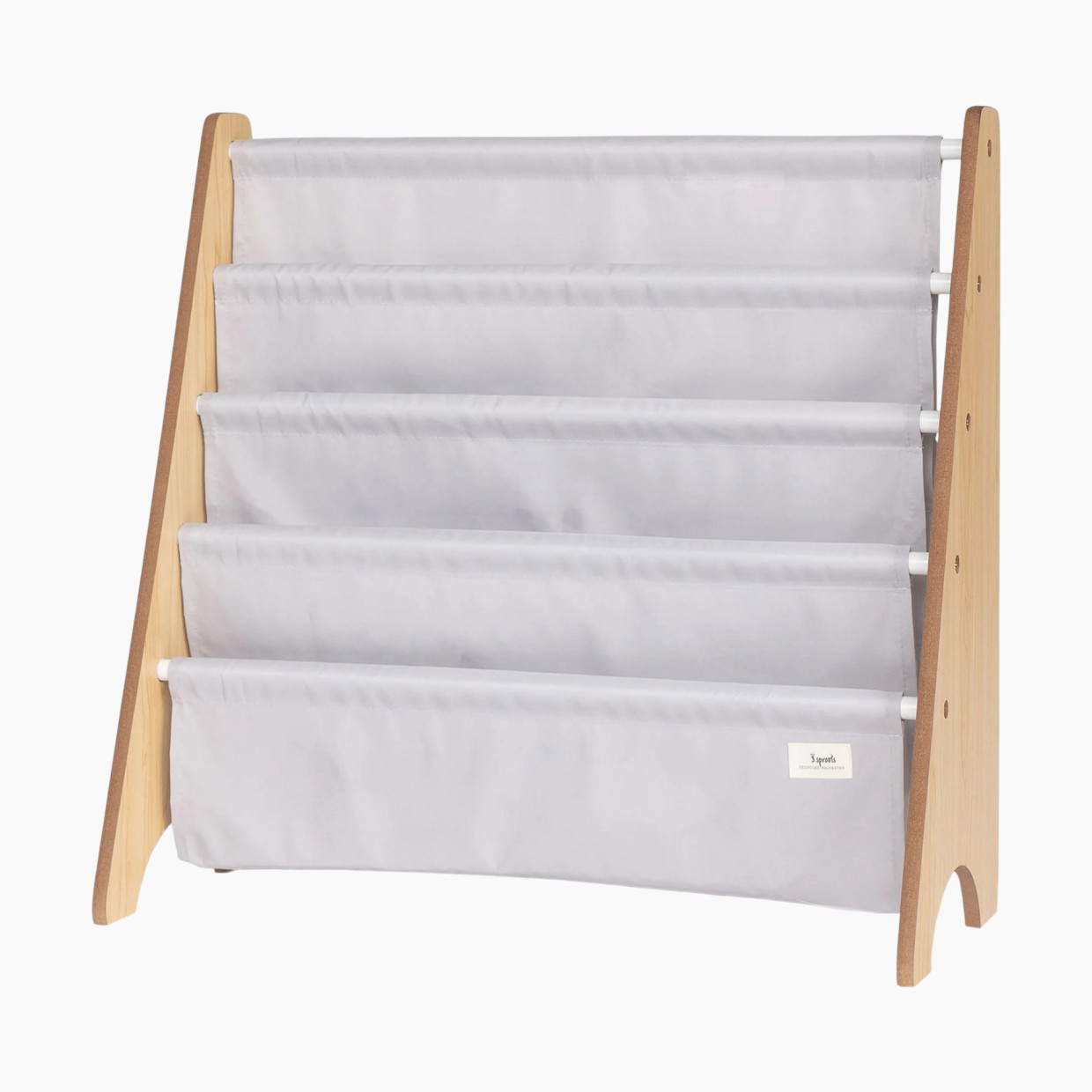 3 Sprouts Recycled Book Rack - Light Grey.