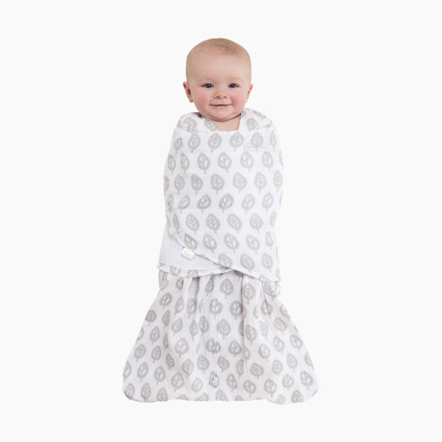 Halo SleepSack Swaddle Muslin - Gray Tree Leaf, Newborn.