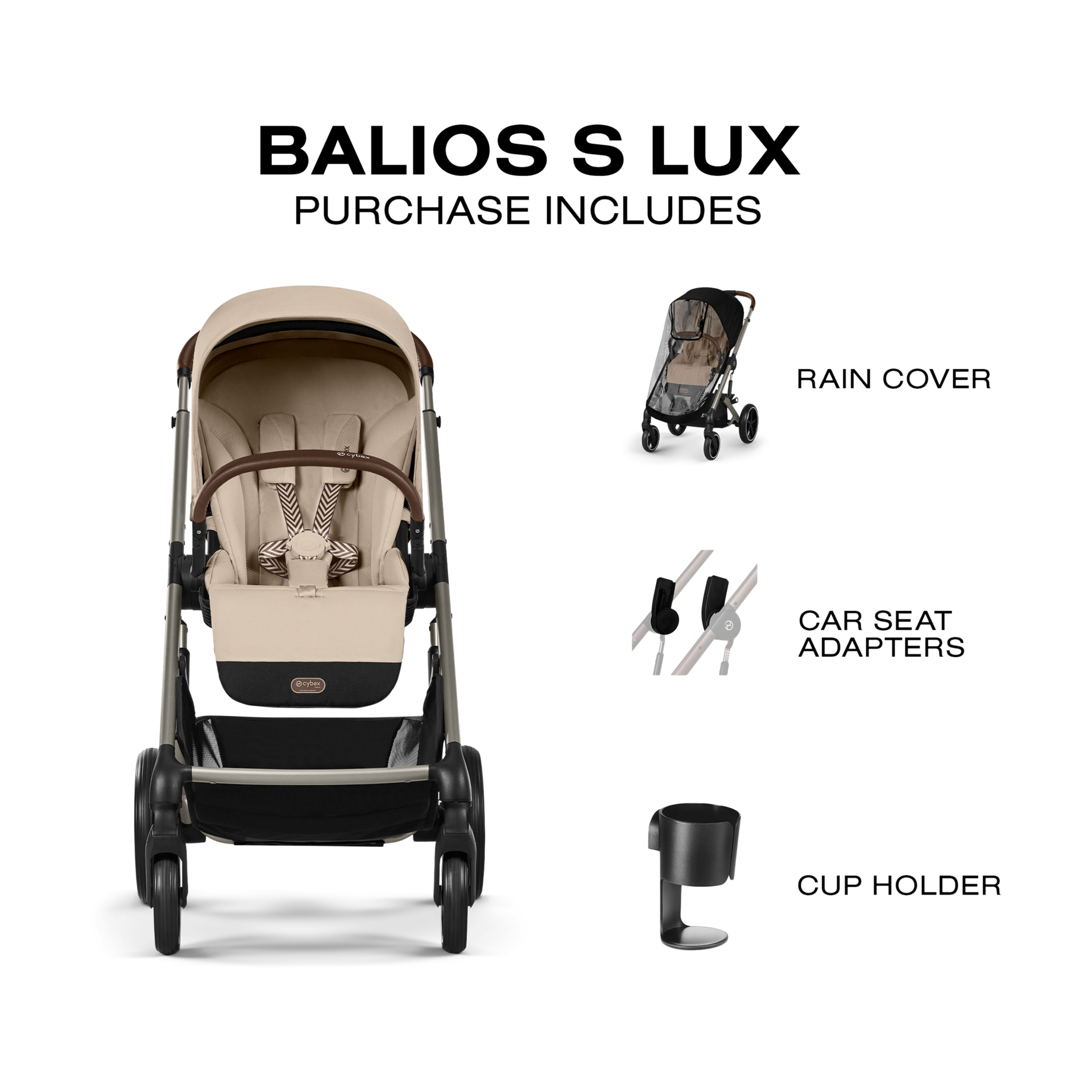 Cybex Balios S Lux Stroller - Almond Beige.