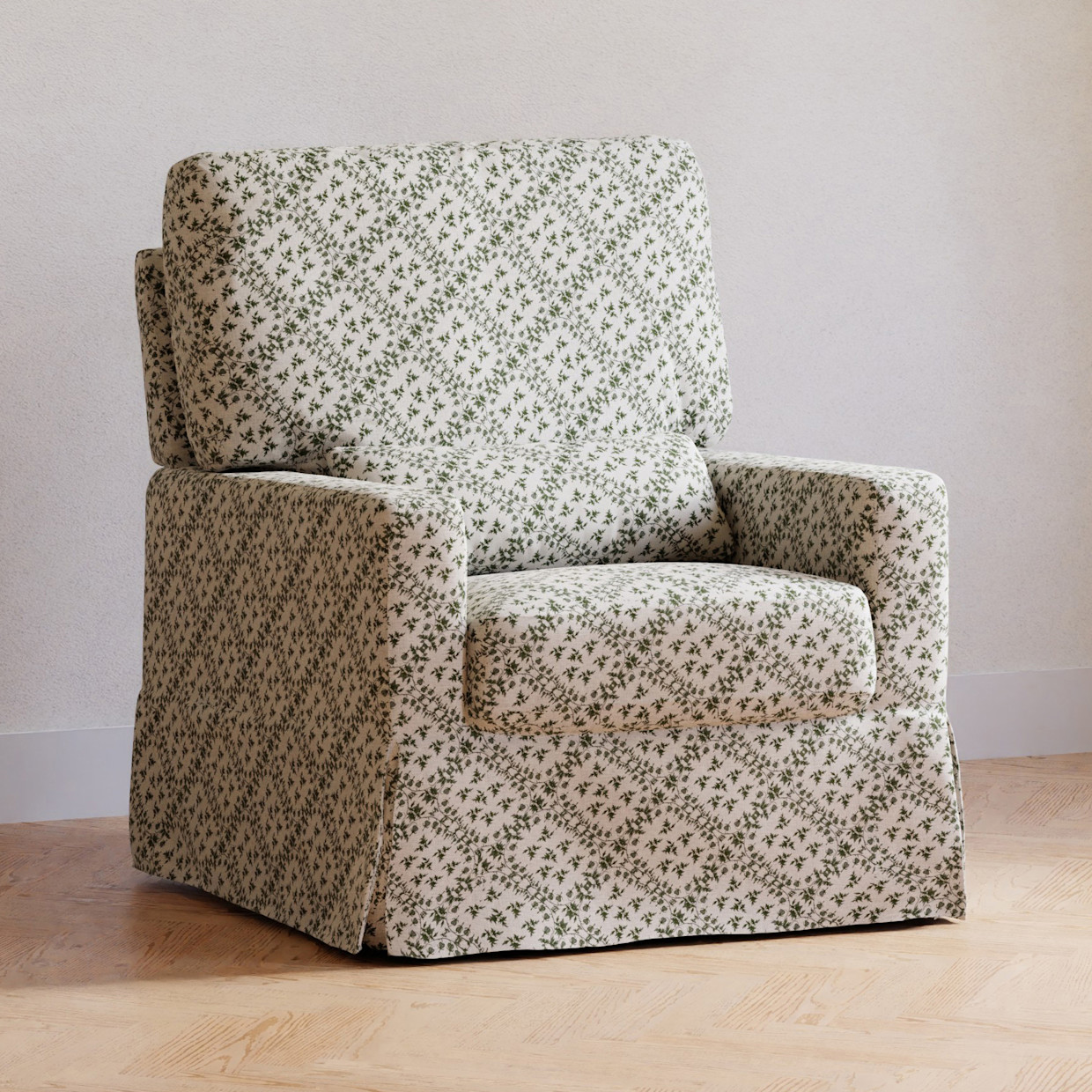 Namesake Sarah Flint x Namesake Crawford Swivel Glider - Green Lattice Performance Eco-Weave.