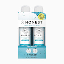 The Honest Company Plant-Based Hand Sanitizer Spray | Kills 99.9% of Germs | Hypoallergenic, Quick-drying + Moisturizing | Fragrance Free, 2 fl oz (pack of 4)