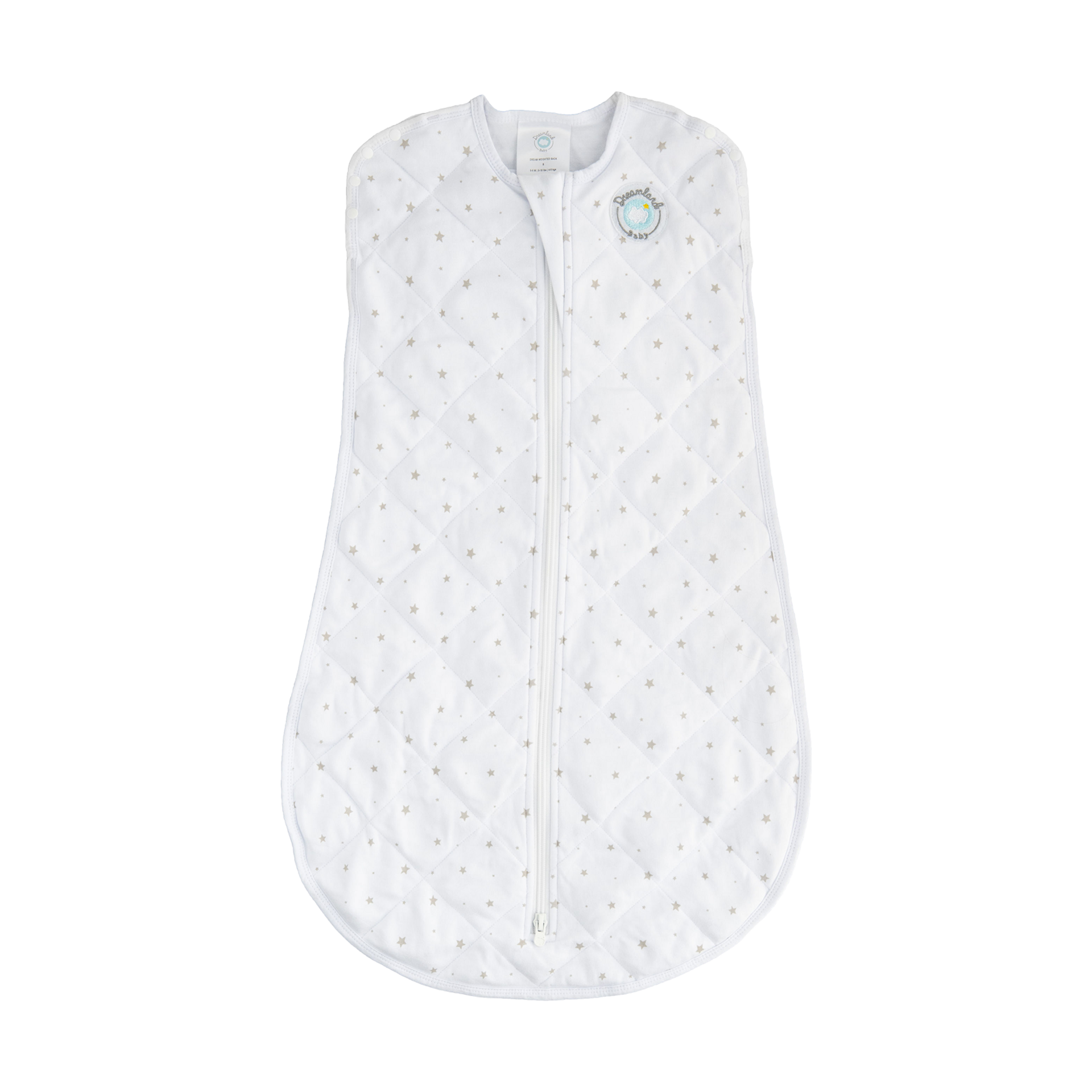 Dreamland Baby Dream Weighted Swaddle (2nd Generation) Grey Stars, 06 Months Babylist Shop