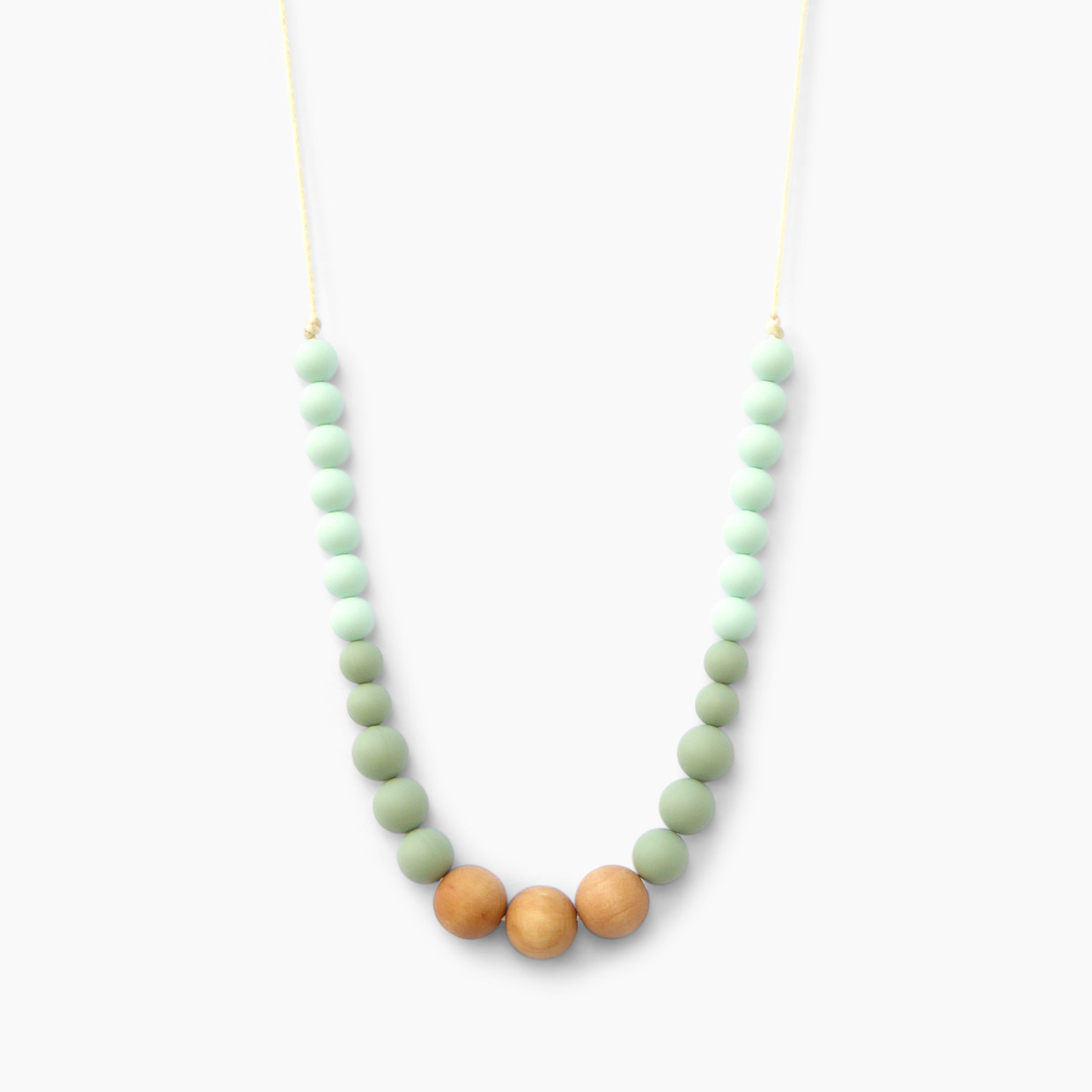 Loulou Lollipop Naturalist Teething Necklace - Mint Sage.