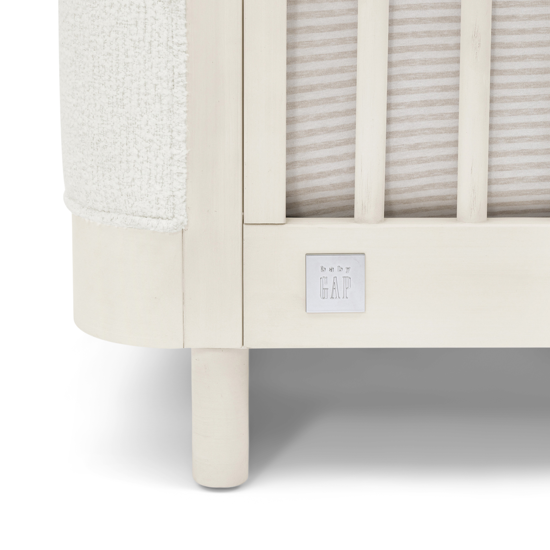 Delta Children babyGap Callie 4-in-1 Upholstered Crib - Antique White/White Boucle.