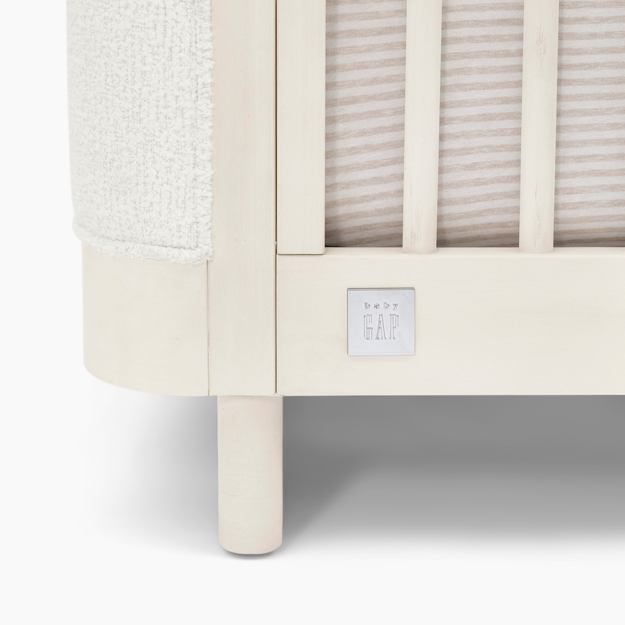 Delta Children babyGap Callie 4-in-1 Upholstered Crib - Antique White/White Boucle.