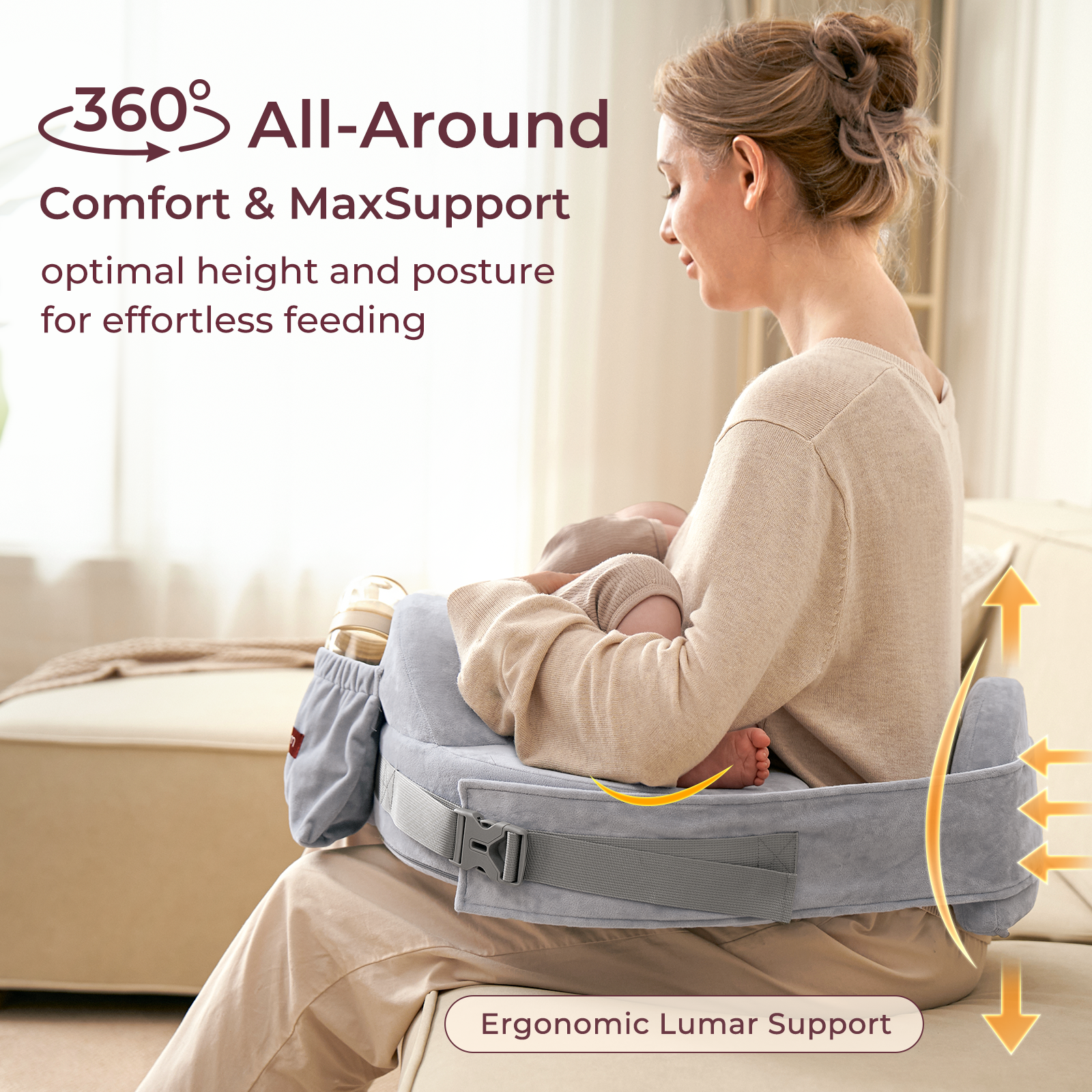 Momcozy Premium Adjustable Nursing Pillow.