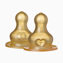 BIBS Bottle Nipple | BPA Free Natural Rubber | Made in Denmark | Slow Flow 2-Pack