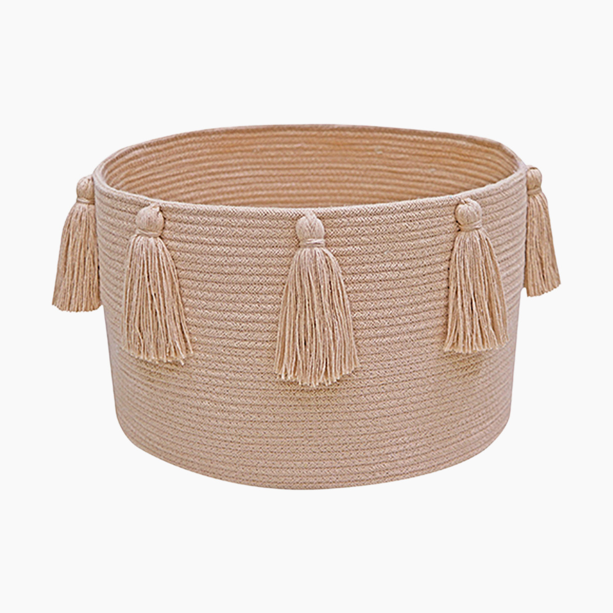 Lorena Canals Cotton Tassel Basket - Rose.