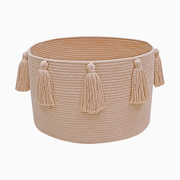 Lorena Canals Cotton Tassel Basket.