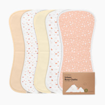 Organic Burp Cloths Baby Boy & Girl - 5-Pack Super Absorbent Cotton Burping Cloths for Babies, Soft & Plush Newborn Spit Up Rags, Infant Towels for Milk Spit Up, Unisex, Large 21" x 10" (Butterflies)