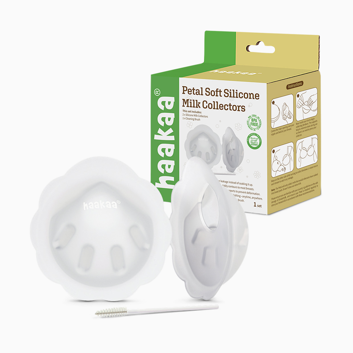 Haakaa Petal Soft Silicone Milk Collectors.