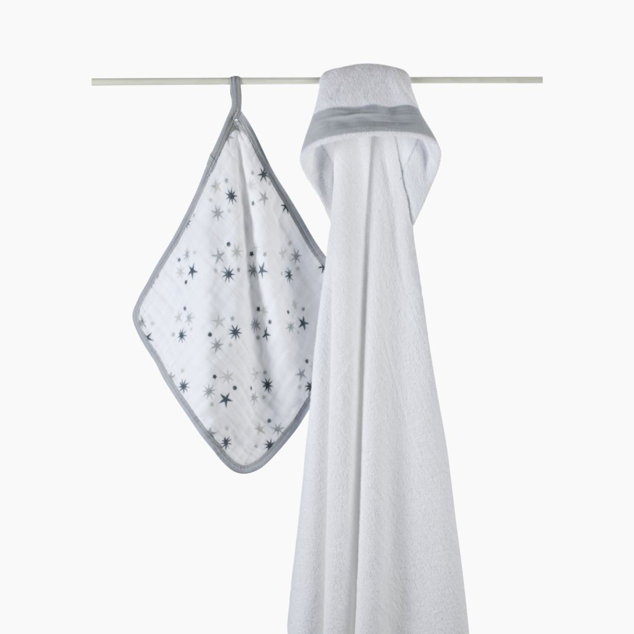 Aden + Anais Muslin Hooded Towel & Washcloth Set - Twinkle.