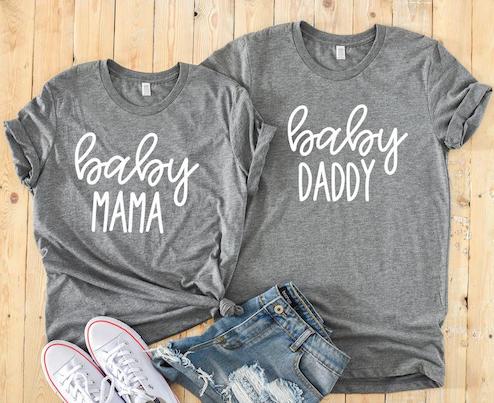 Baby Mama Baby Daddy Matching Shirts - $28.00.