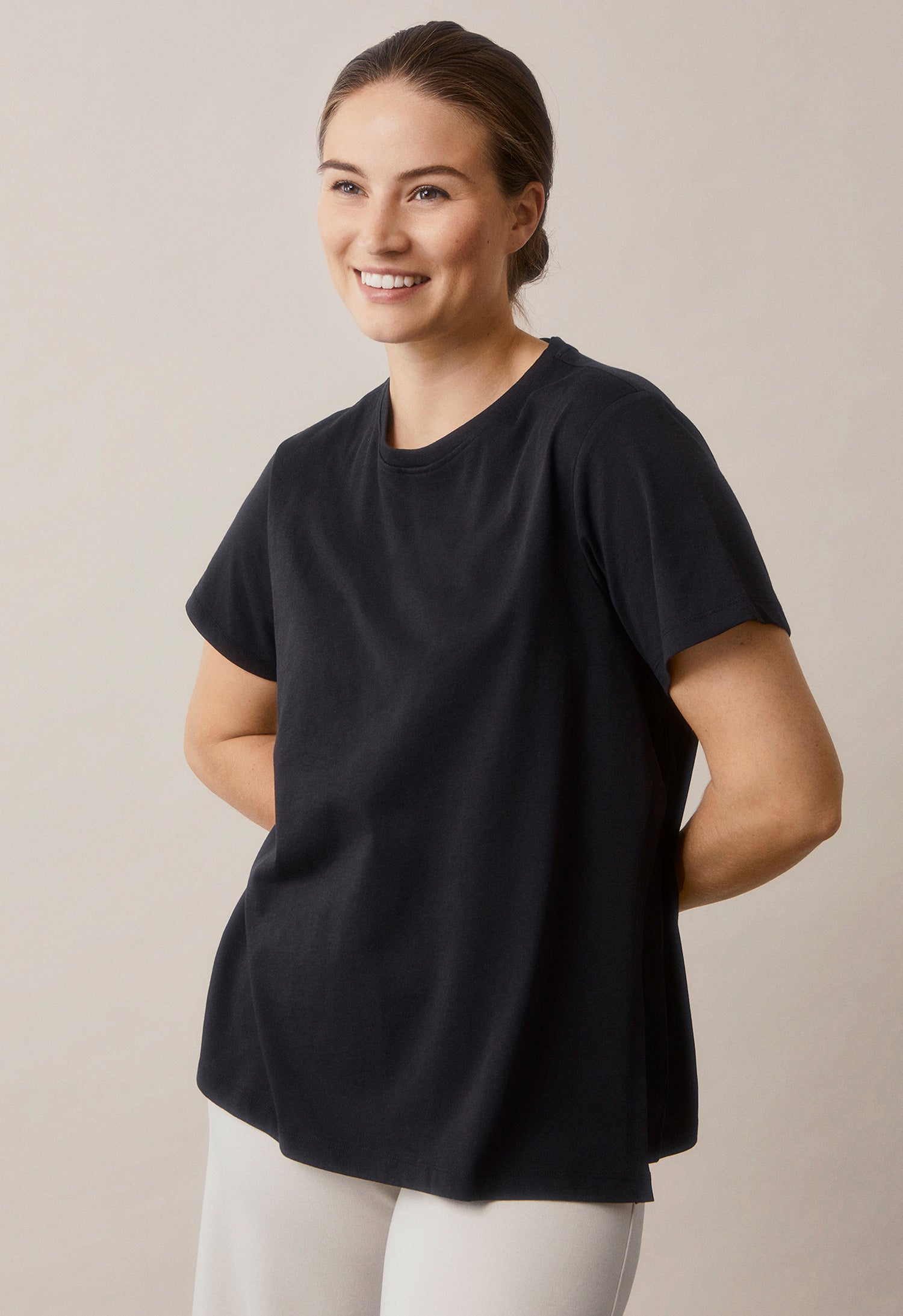 boob design Maternity t-shirt with nursing access - Black.