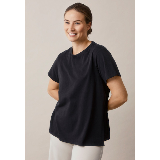 boob design Maternity t-shirt with nursing access - Black.