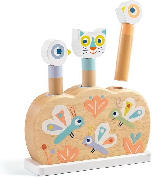 DJECO BabyPopi Wooden Pop Up Toy.