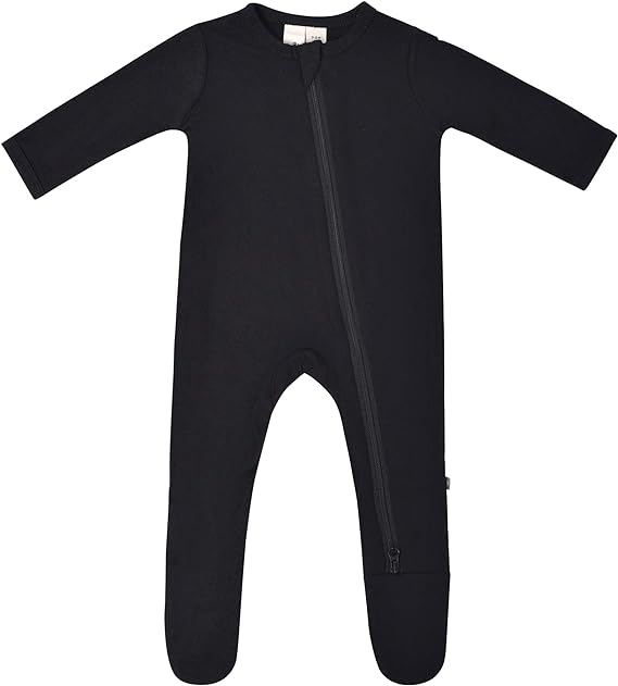 Kyte Baby Soft Bamboo Rayon Footies, Zipper Closure, 0-24 Months - Midnight - 0-3 Months.