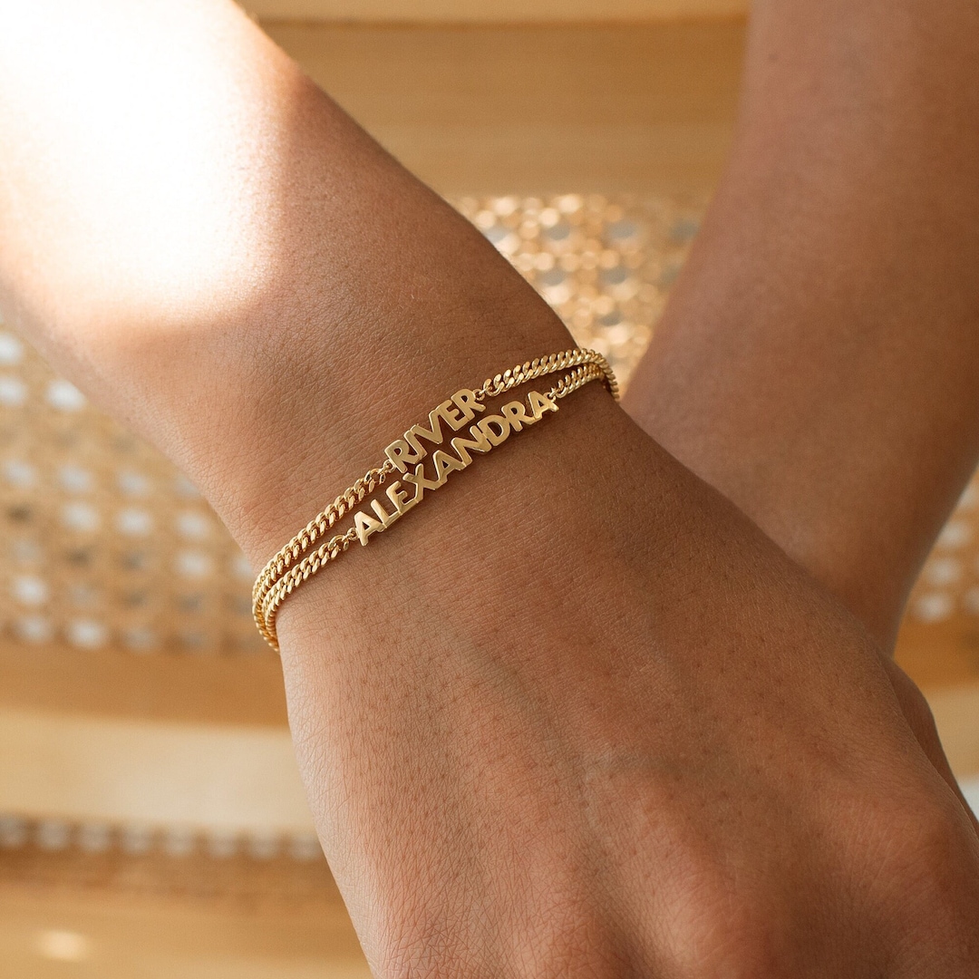 GracePersonalized Custom Name Curb Chain Bracelet.