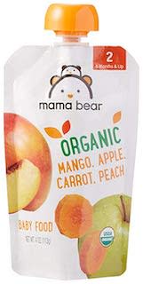 Brand - Mama Bear Fruit and Cereal Pouch, Organic Apple