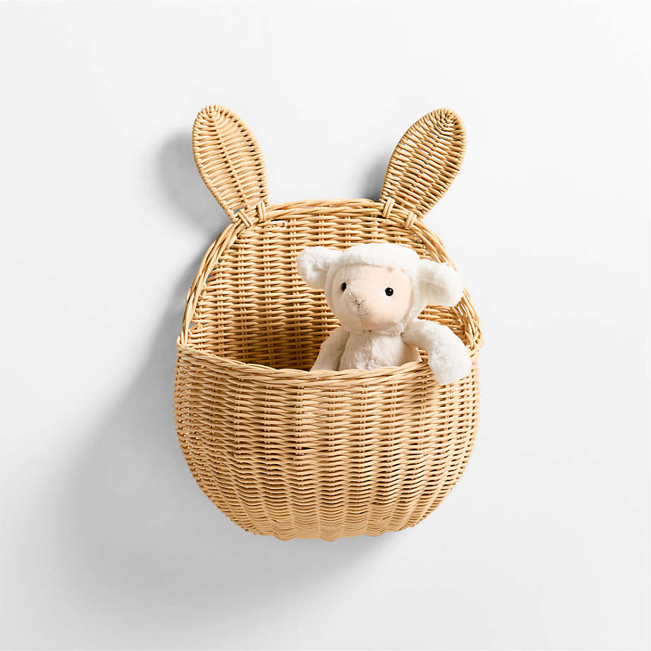Wicker Bunny Kids Wall Basket.