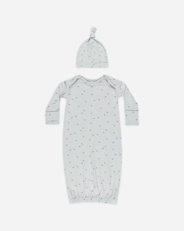 Quincy Mae Bamboo Baby Gown + Hat Set.