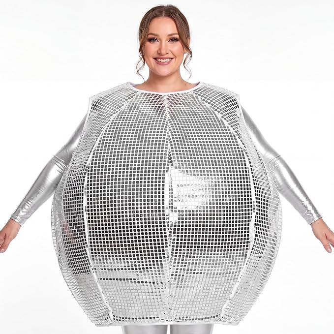 Shihanee 70s Women Disco Ball Costume.