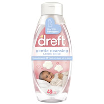 Dreft Baby Gentle Cleansing Fabric Rinse, 48 fl oz, Hypoallergenic, Dermatologist Tested on Sensitive Skin, Odor Remover