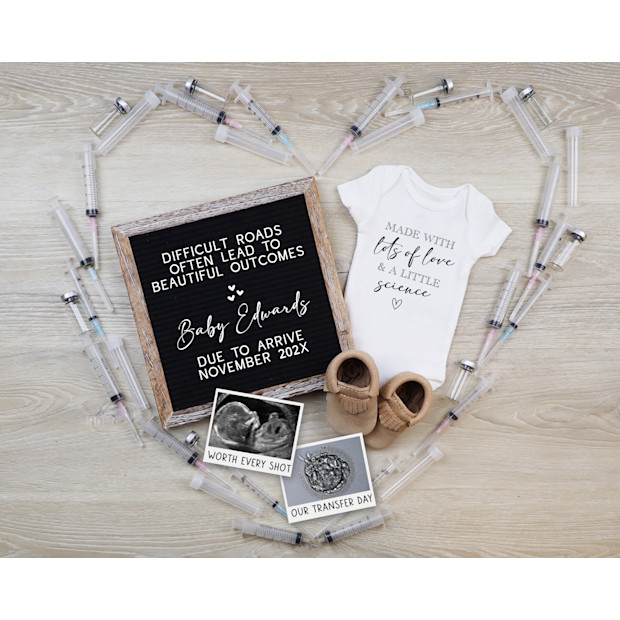 MinnyPrints IVF Pregnancy Announcement Digital Social Media Template.