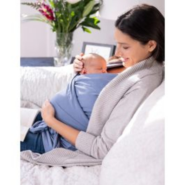 Seraphine Winifrid Slate Blue Cotton ¾ Sleeve Skin to Skin Top.