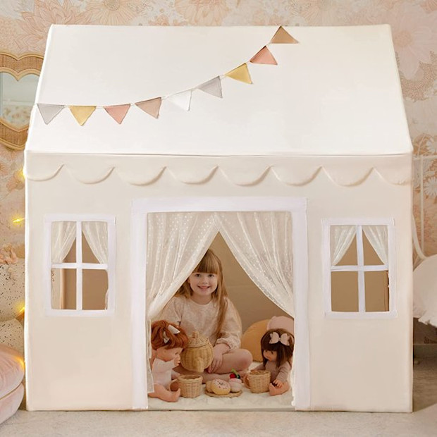 Tiny Land Play Tent with Padded Mat & LED Lights.