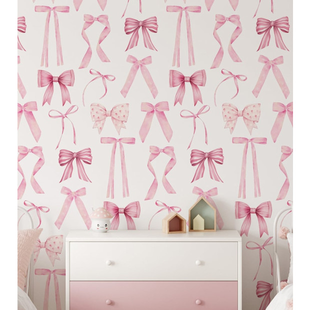 PaperbirdHome Coquette Bow Wallpaper - $20.00+.