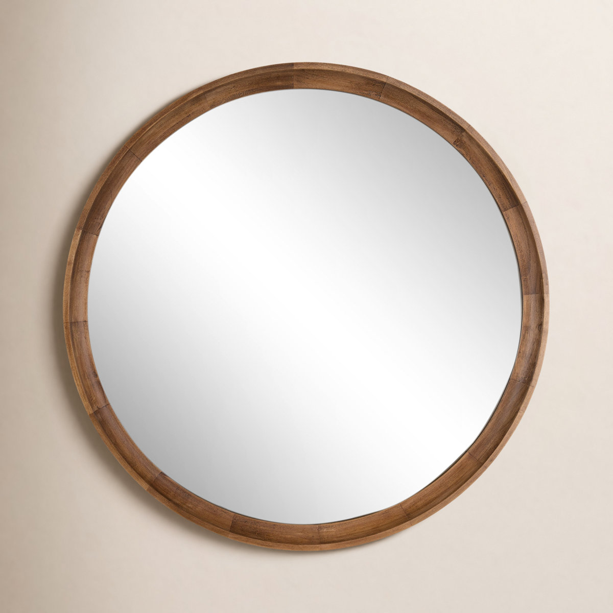 Zoie Rustic Brown Wood Flat Mirror.