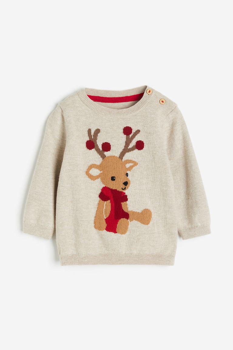 H&M Sweater with Intarsia Motif.