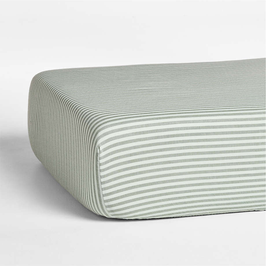 Striped Organic Cotton Gauze Baby Crib Fitted Sheet .