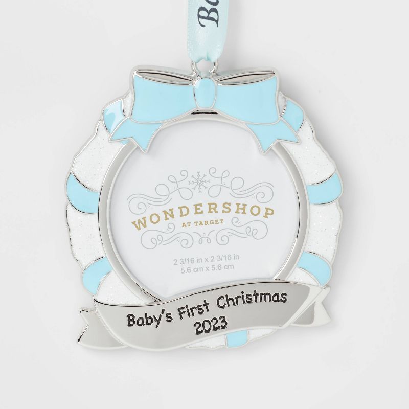Wondershop Metal 'Baby's First Christmas' Picture Frame Ornament.