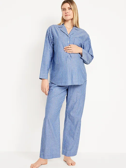 Old Navy Maternity Poplin Pajama Set.