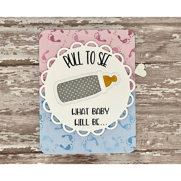 HandmadebyDem Pull to Reveal Bottle Gender Reveal.