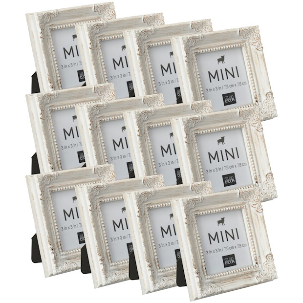 White Leaf Corner Accents Mini Frame by Studio Décor, 12-Pack.