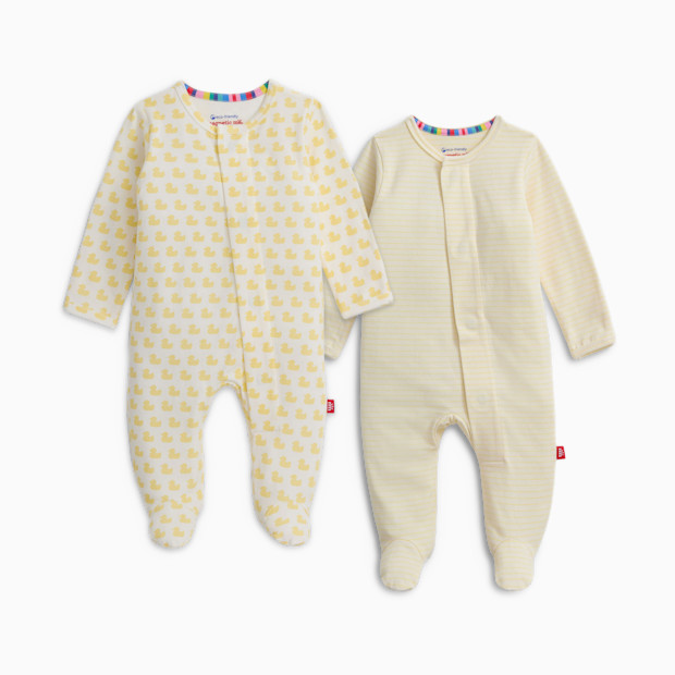 Magnetic Me Organic Cotton Magnetic Footie 2 Pack Bundle - Yellow Assorted.