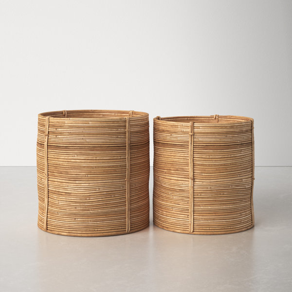 All Modern Yael Handmade Rattan General Basket - Set of 2.