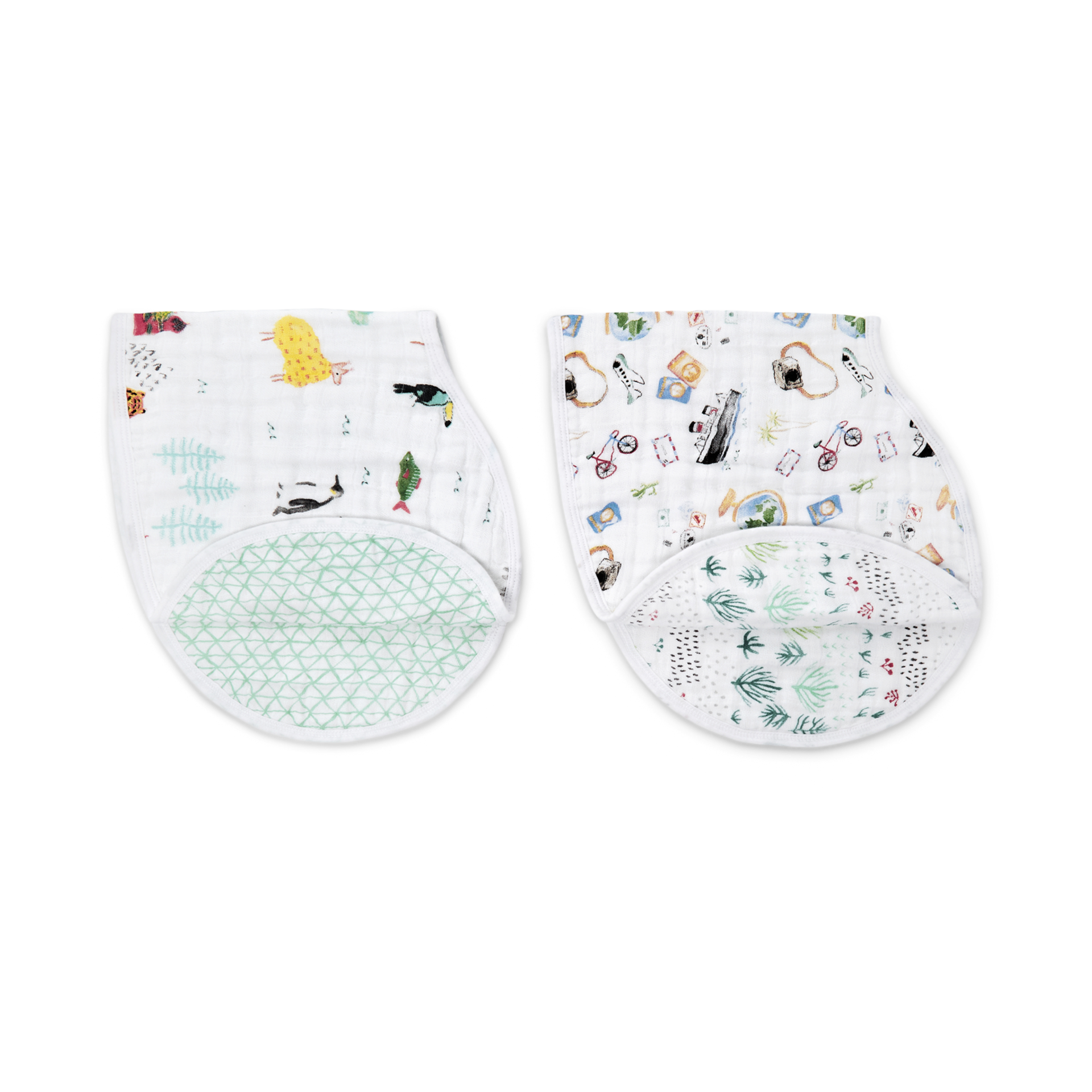 Aden + Anais Cotton Muslin Burpy Bibs (2 Pack) - Around The World.