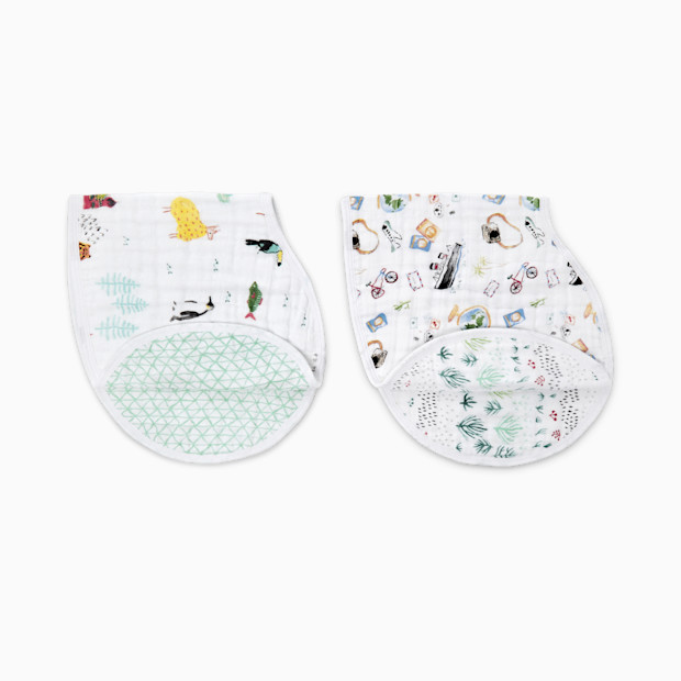 Aden + Anais Cotton Muslin Burpy Bibs (2 Pack) - Around The World.