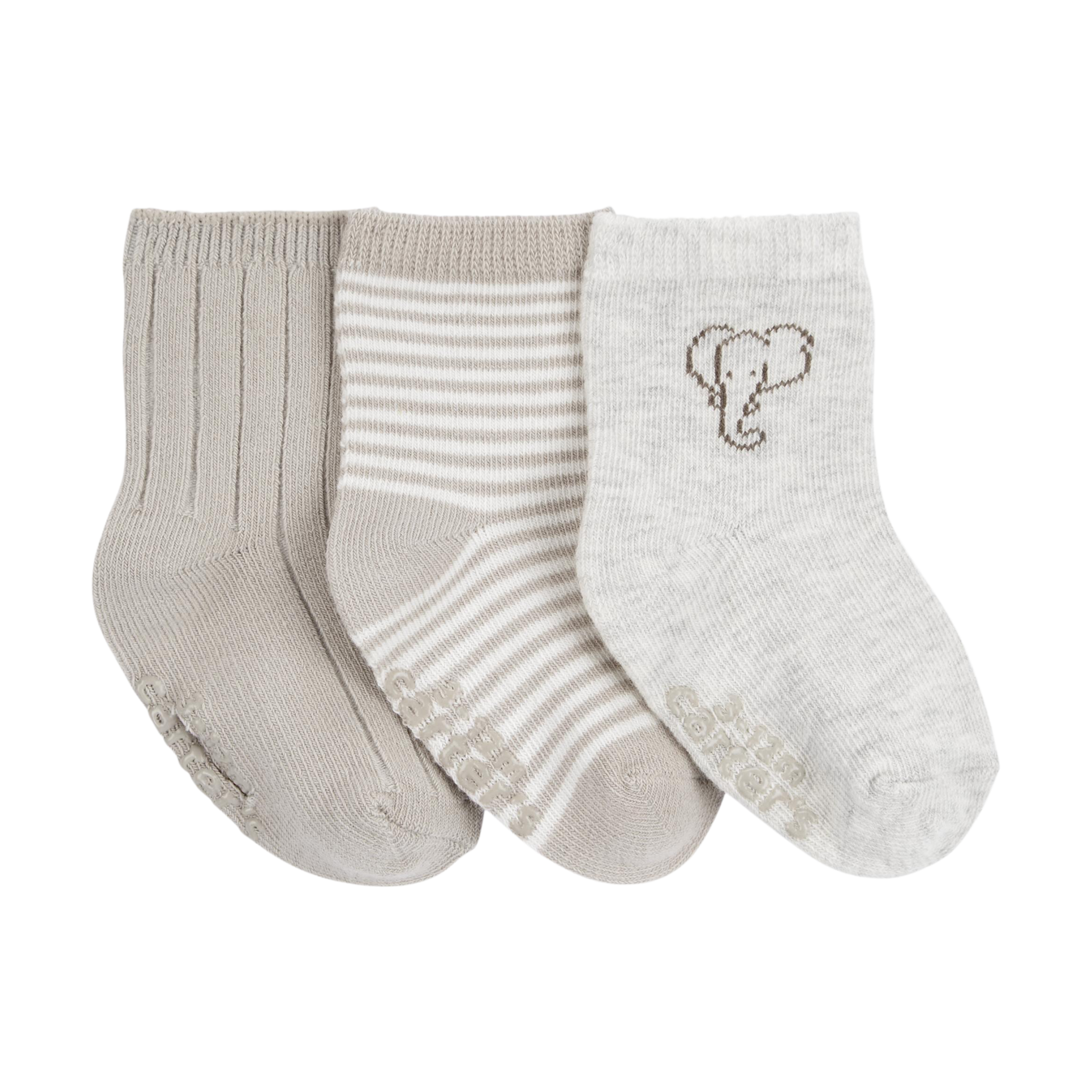 Carter's 3-Pack Socks - Grey, 0-3.