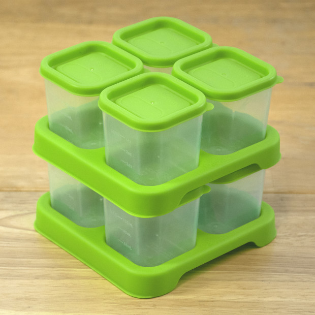 GREEN SPROUTS Fresh Baby Food 2oz Unbreakable Cubes (4 Pack) - Green.