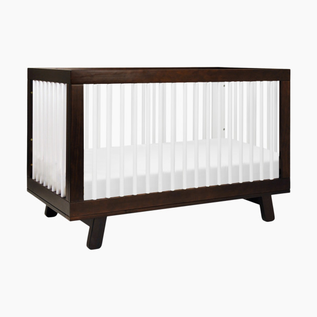 babyletto Hudson 3-in-1 Convertible Crib with Toddler Bed Conversion Kit - Espresso/White.