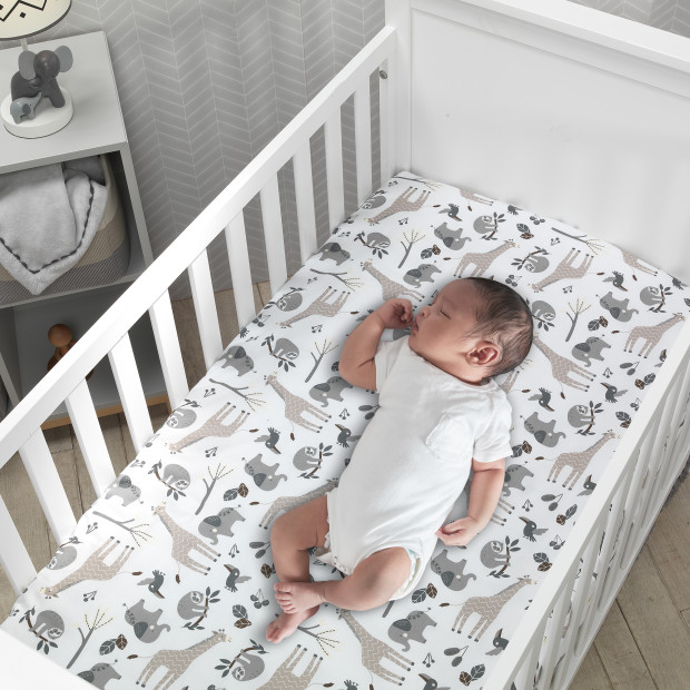 Lambs & Ivy Cotton Fitted Crib Sheet - Baby Jungle.