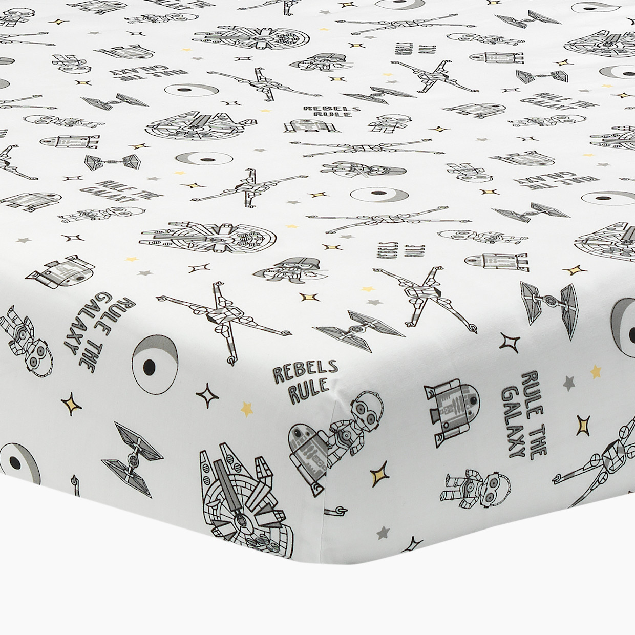 Lambs & Ivy Cotton Fitted Crib Sheet - Star Wars Signature Rebels Rule.