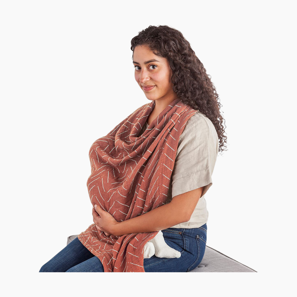 Itzy Ritzy Breastfeeding Boss Taupe Stripe - Mudcloth.