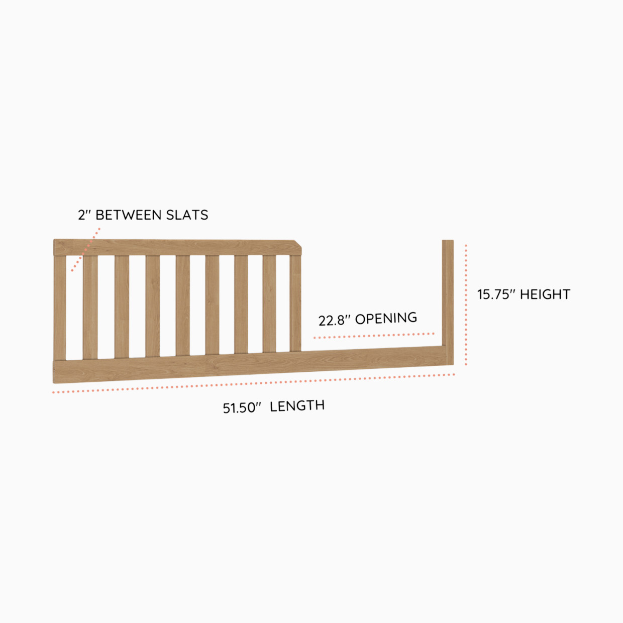 dadada 3-in-1 Toddler Bed Conversion Kit - Natural.
